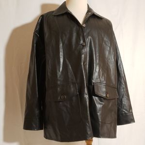 Size 1XL Ladies' Black Lightweight Vinyl Jacket Coat